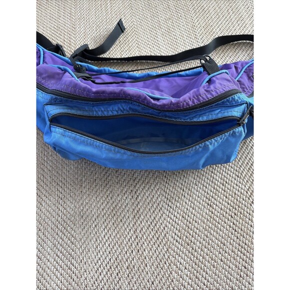 Vintage LL Bean Fanny Pack Waist Hip Belt Sling Bag 90s 1990s Purple Blue Black - Picture 3 of 12